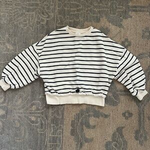 Striped Cream and Black Sweater